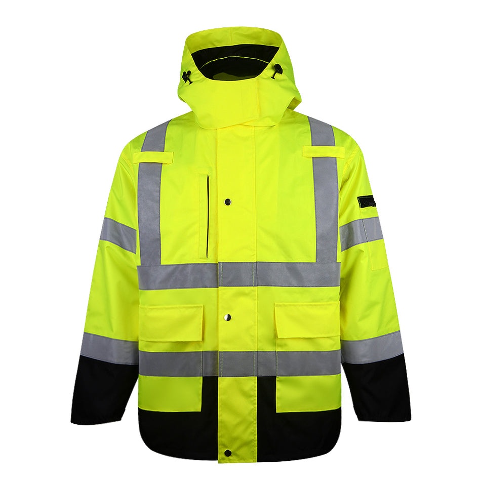 SMASYS Workwear High Visibility Reflective Mens Safety Jacket