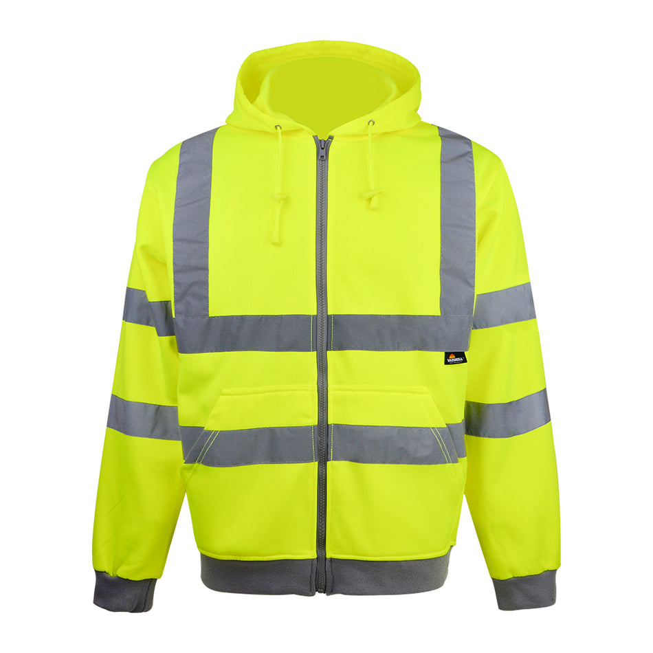 SMASYS Soft High Visibility Fleece Yellow Safety Hoodie