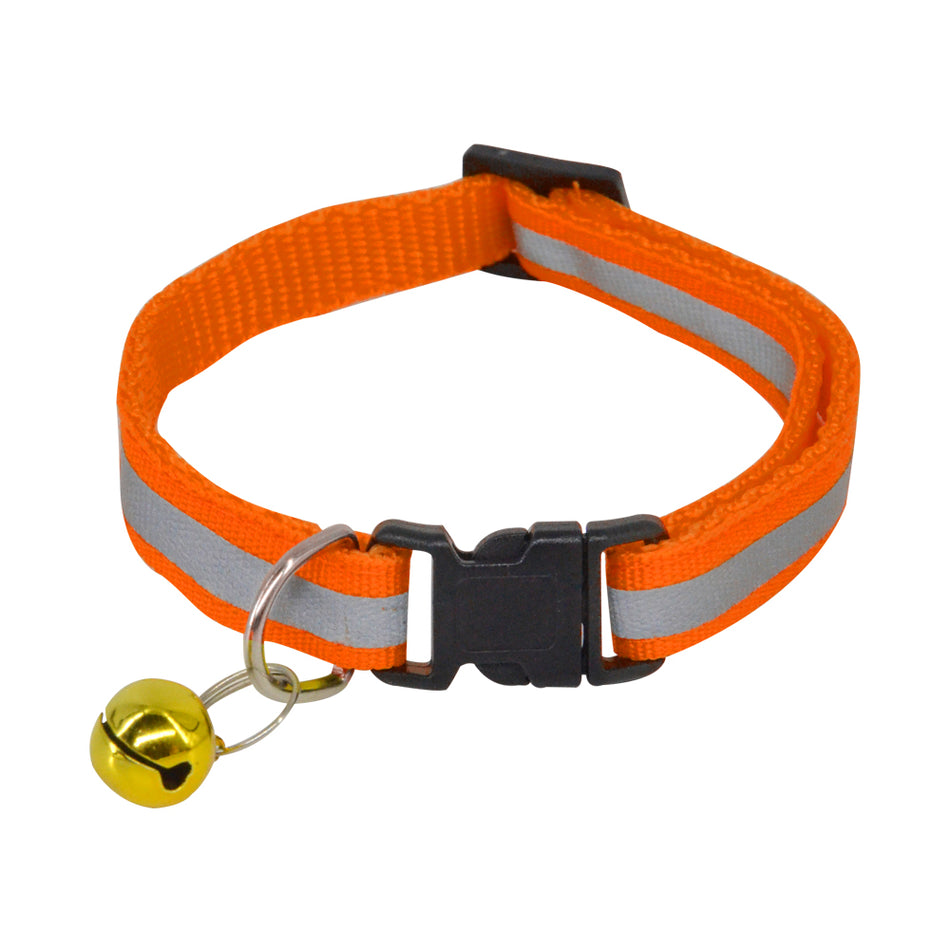 SMASYS Colors Adjustable Nylon Reflective Pet Collar With Bell