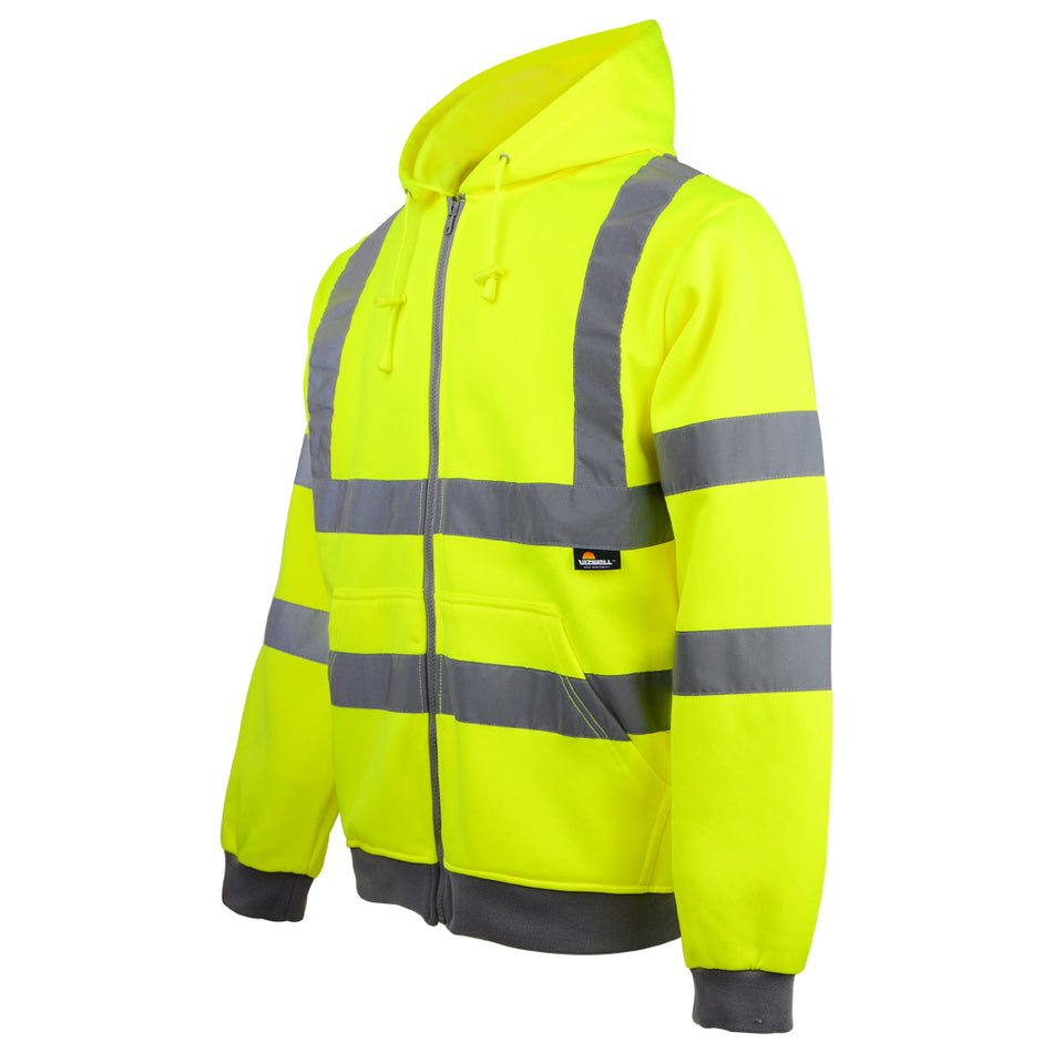 SMASYS High Visibility Yellow Safety Hoodie with Soft  Fleece Babric